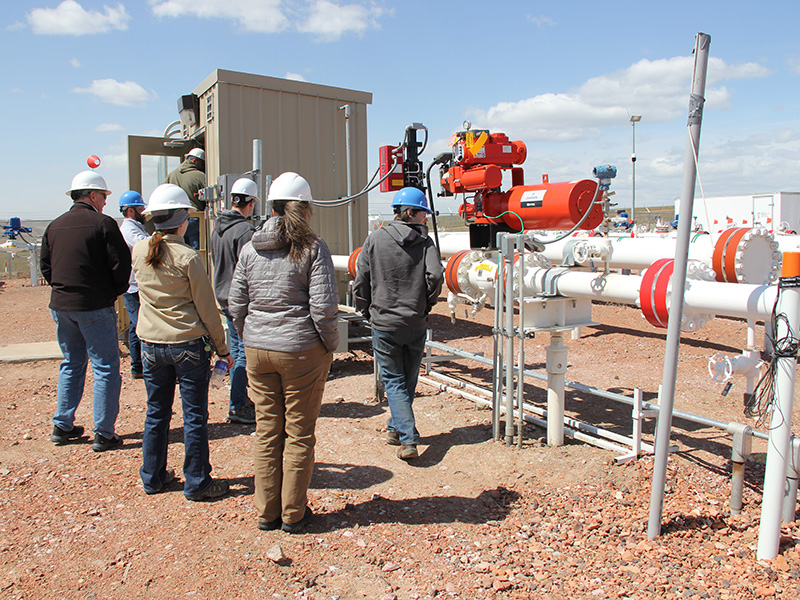 Tour group viewing the pipeline