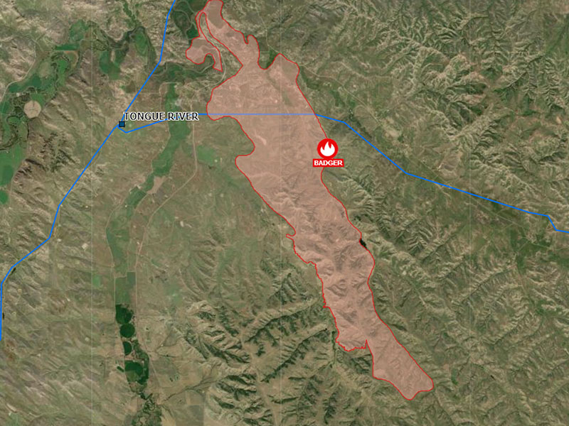 Map of Badger Creek fire