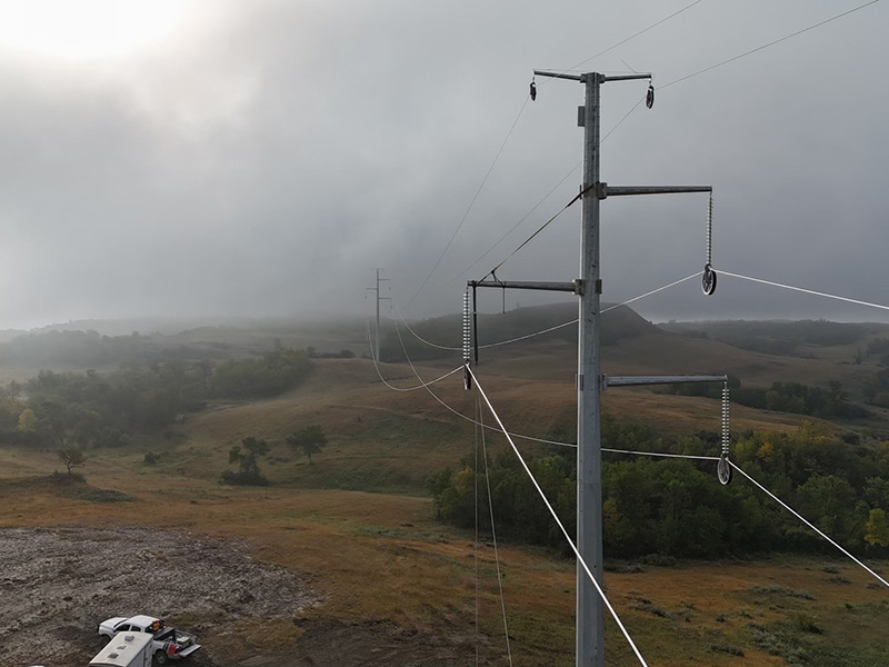 A birds-eye view of Roundup-to-Kummer Ridge transmission line