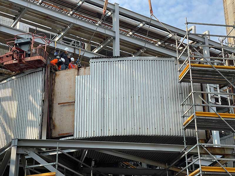 People working at industrial site