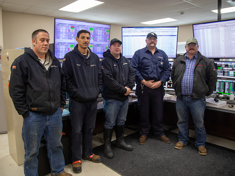 Lonesome Creek Station team in the control room